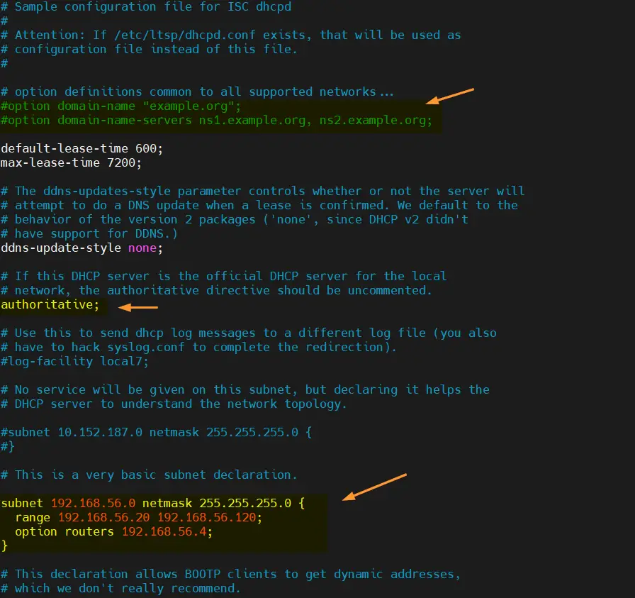 DHCP-Server-Config-File-Ubuntu